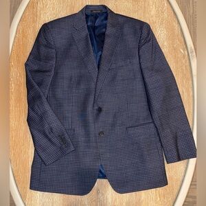 Elegant Navy Checkered Blazer for Men
